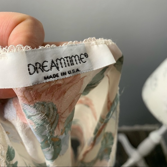 Vintage Dreamtime Floral Lingerie W/ Lace USA LG - Picture 3 of 5